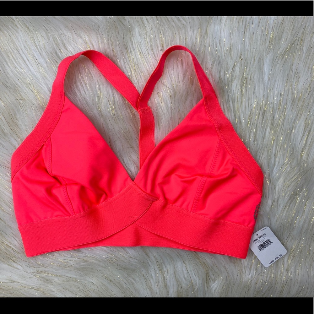 NWT Free People End Game Bra Neon coral size M